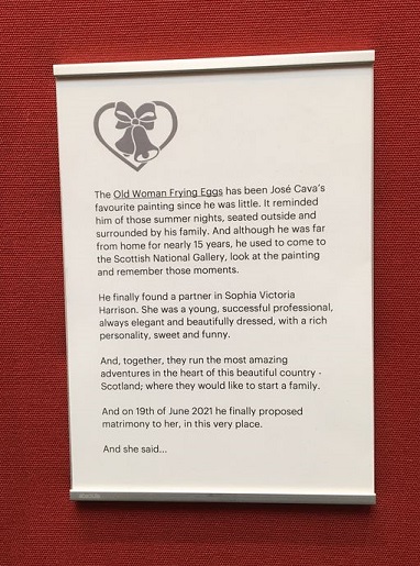Image of Scottish National Gallery Exhibition Labels used for Marriage Proposal
