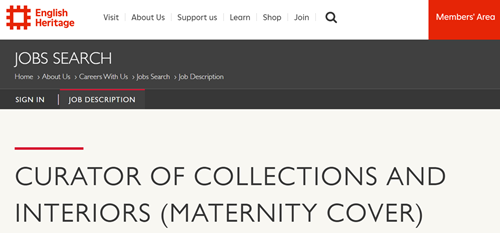 Image of Three Curator Roles at English Heritage