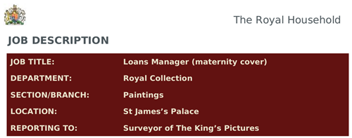 Image of Manage Paintings the King has Out on Loan