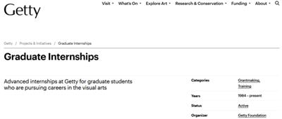 Image of Getty Internships