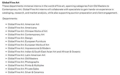 Image of Sotheby's New York Internships 2026