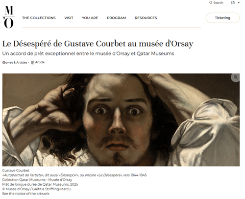 Image of â‚¬50m Courbet shared between Qatar and Paris