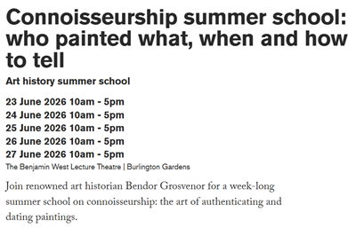 Image of Connoisseurship Summer School at the RA